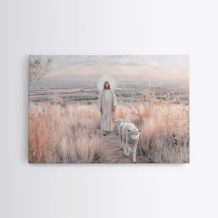 Radiant Path Light, Framed Canvas Print, Christian Art Print, Jesus Painting, Christian Decor, Large Christian Art, Subtle Christian Painti