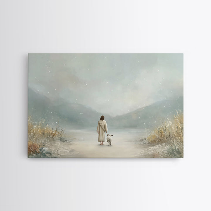 Still Waters Faith – Framed Canvas Print – Christian Art Canvas – Minimalist Christian Art – Jesus Painting – Christian Decor – Christian G