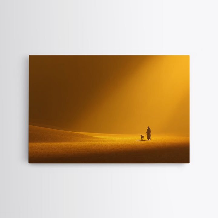 Desert Hope Glow, Framed Canvas Print, Minimalist Christian Art, Christian Art Canvas, Jesus Painting, Christian Decorations, Christian Art
