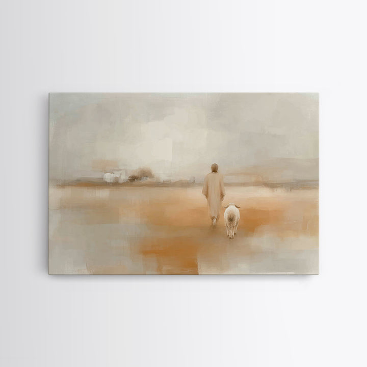 Quiet Fields Grace, Framed Canvas Print, Christian Art Canvas, Jesus Painting, Christian Wall Art, Christian Christmas Art, Subtle Christia