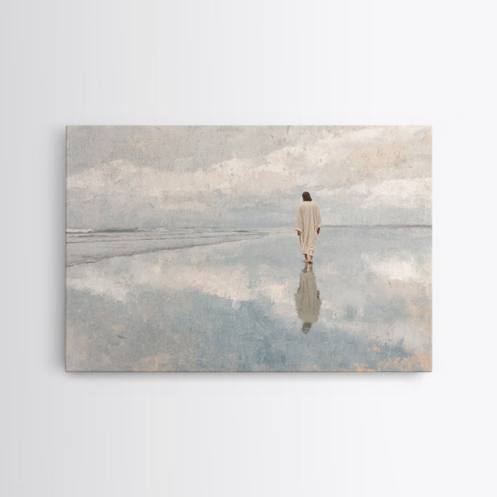Still Waters Peace, Framed Canvas Print, Christian Wall Art, Modern Christian Art, Jesus Painting, Christian Art Canvas, Christian Decor