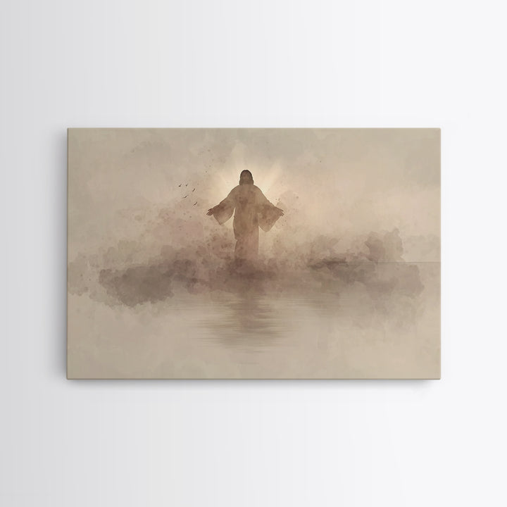 Eternal Light Rising - Framed Canvas Print - Christian Art Canvas - Christian Gift Ideas - Jesus Painting - Christian Wall Art - Subtle Chr
