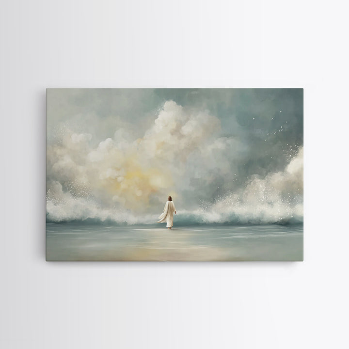 Stormless Promise, Framed Canvas Print, Christian Wall Art, Christian Art Canvas, Christian Decor, Jesus Painting, Modern Christian Paintin