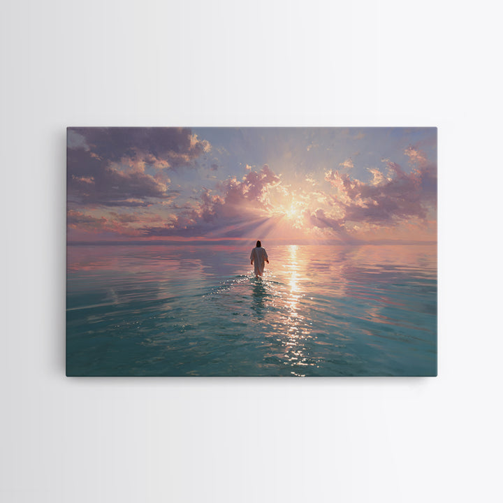 Radiant Sea Hope - Framed Canvas Print - Jesus Painting - Christian Wall Art - Christian Art Canvas - Christian Gift Ideas - Modern Christi