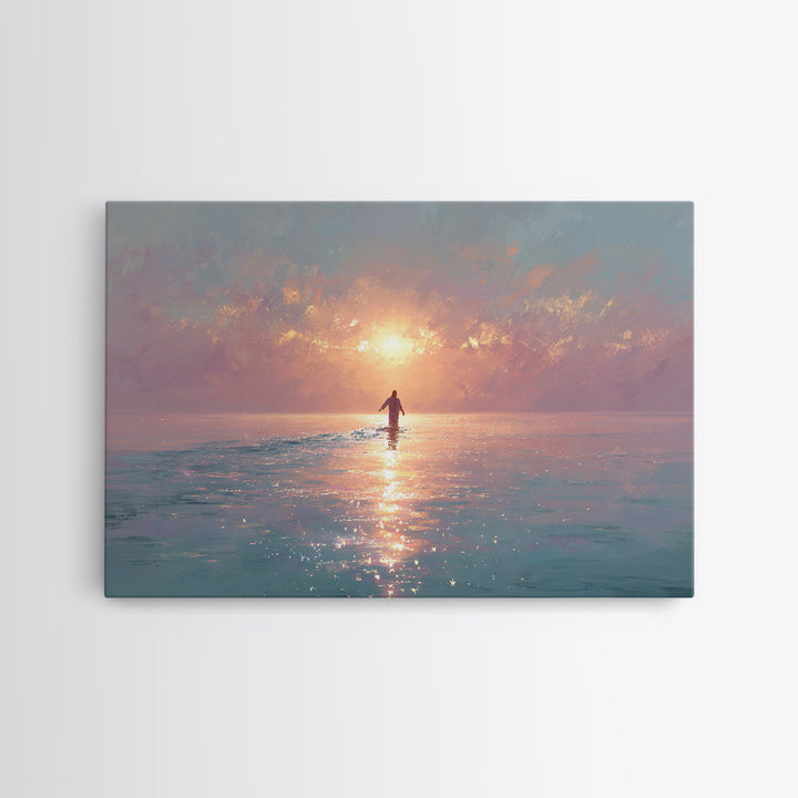 Light Of Mercy, Framed Canvas Print, Christian Wall Art, Jesus Painting, Christian Art Canvas, Christian Decor, Subtle Christian Art