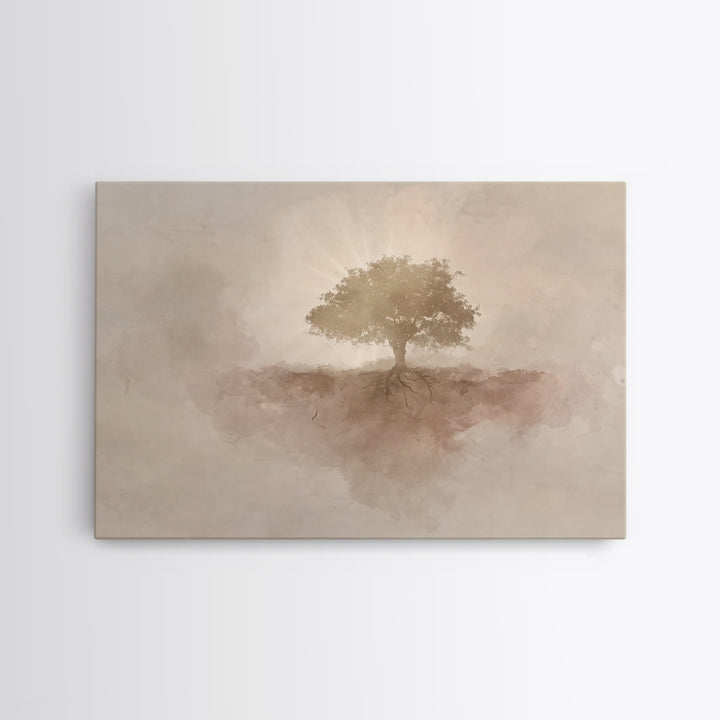 Rooted In Faith - Framed Canvas Print - Christian Art Canvas - Christian Wall Art - Christian Decoration - Subtle Christian Art - Christian