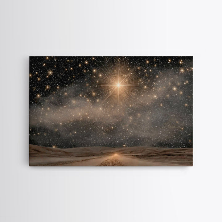 The Guiding Star – Framed Canvas Print – Christian Wall Art – Christian Art Canvas – Christmas Art – Christian Decor – Christian Gift
