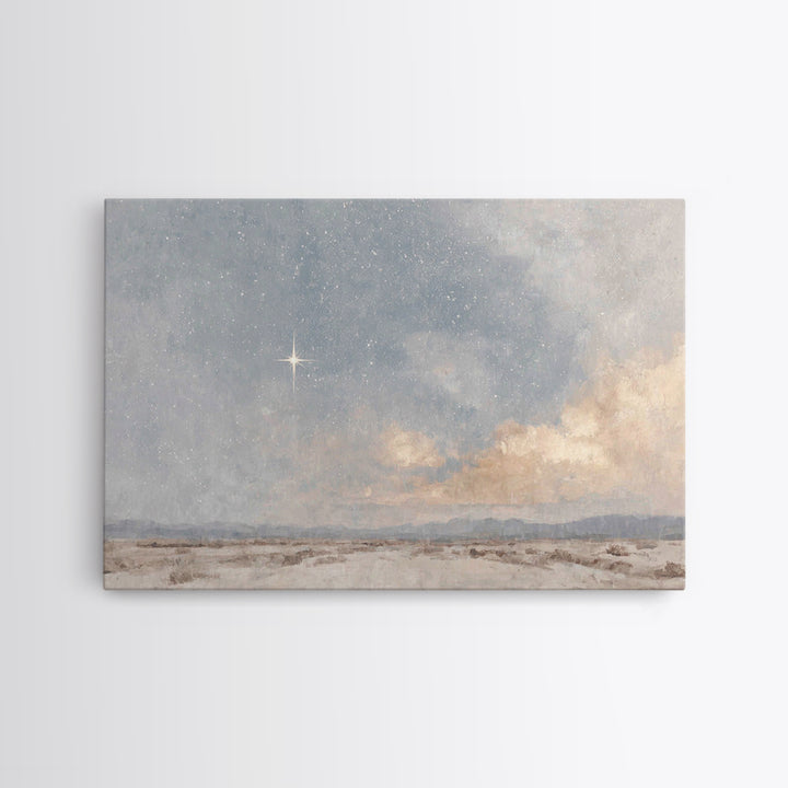 Star Of Bethlehem | Framed Canvas Print | Christian Christmas Art | Christian Wall Art | Christian Art Canvas | Christian Decor | Christmas