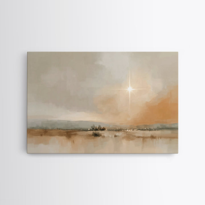 Celestial Promise – Framed Canvas Print – Christian Art Painting – Christmas Art Framed – Christian Wall Art – Christmas Art Prints – Chris