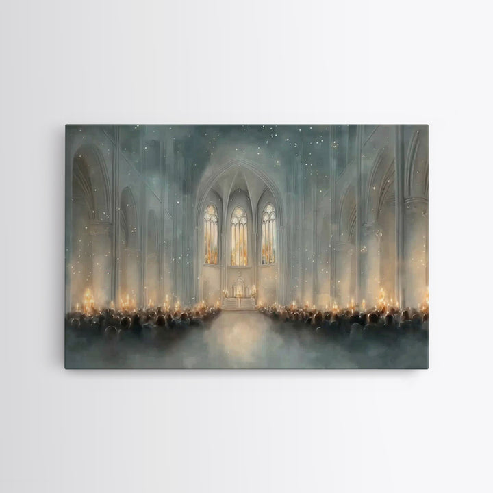 Cathedral Reflections – Framed Canvas Print – Christian Christmas Art – Christian Art Work – Christmas Canvas Wall Art – Modern Christian A