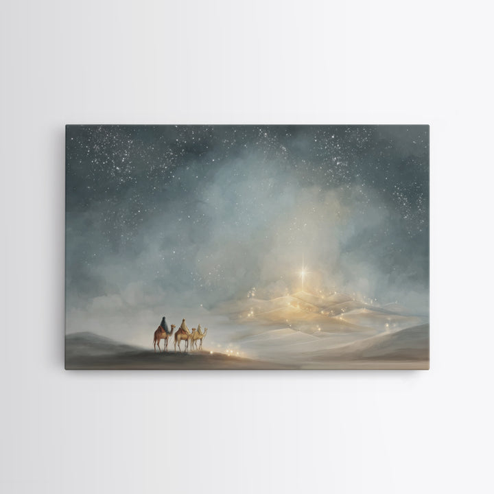 Guiding Light Path – Framed Canvas Print – Christmas Wall Art – Christian Art Work – Christian Art Print – Christian Christmas Decor – Jesu