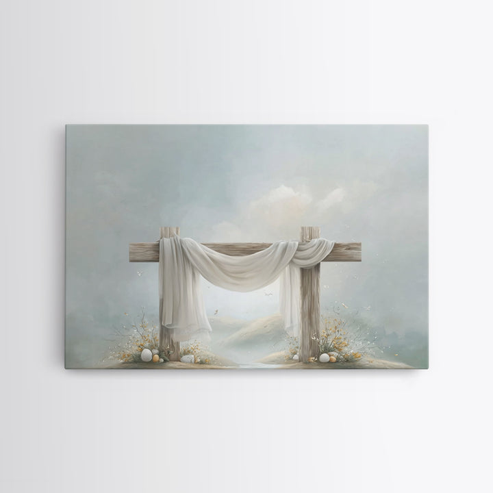 Risen Garden Peace - Framed Canvas Print - Christian Wall Art - Christian Art Canvas - Christian Painting - Subtle Christian Art