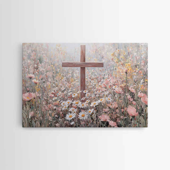 Field Of Grace, Framed Canvas Print, Christian Painting, Christian Wall Art, Christian Art Canvas, Large Christian Art