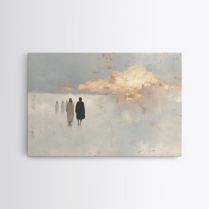 Walk Of Faith, Framed Canvas Print, Christian Wall Art, Christian Painting, Modern Christian Art, Christian Art Canvas