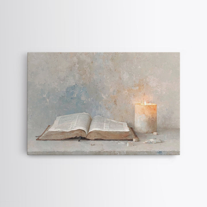 Candle Of Mercy | Framed Canvas Print | Christian Painting | Christmas Art | Christian Art Canvas | Christian Wall Art | Christian Decor