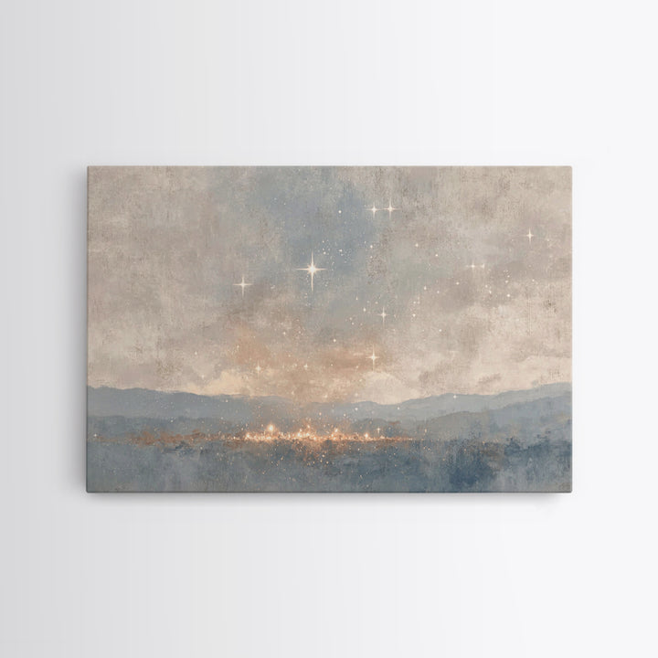 Star Of Bethlehem – Framed Canvas Print – Christian Christmas Art – Christian Wall Art – Abstract Christian Art – Christmas Art Prints – Ch