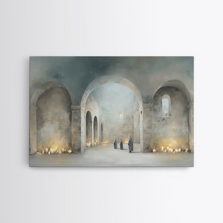 Sanctuary Of Peace | Framed Canvas Print | Christian Decor | Christian Painting | Christian Art Canvas | Christian Wall Art | Christmas Art