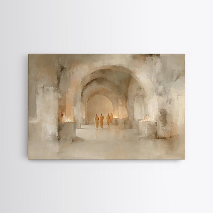 Halls Of Reverence | Framed Canvas Print | Christian Painting | Christmas Art | Christian Wall Art | Christian Decor | Christian Art Canvas