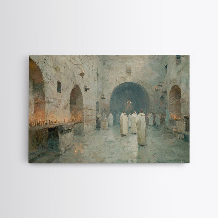 Silent Procession | Framed Canvas Print | Christian Wall Art | Christian Art Canvas | Christian Decor | Christian Painting | Christmas Art
