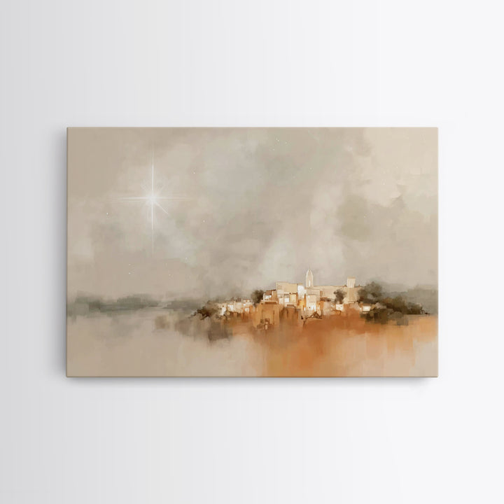 Bethlehem Rising – Framed Canvas Print – Christian Art – Christmas Canvas Wall Art – Modern Christmas Art – Christian Christmas Art – Chris