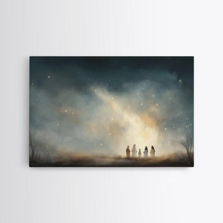 Starborn Night – Framed Canvas Print – Christian Wall Art – Jesus Painting – Christian Art Canvas – Christian Christmas Art – Christmas Art