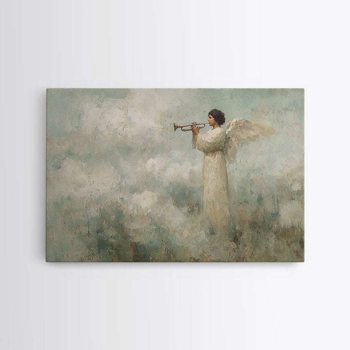 Heaven’s Proclamation – Framed Canvas Print – Christian Christmas Art – Jesus Painting – Christian Art Canvas – Christian Wall Art – Christ