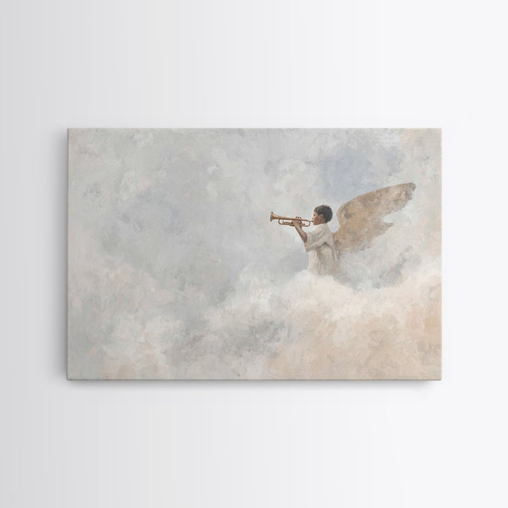 Angel of Light – Framed Canvas Print – Christian Wall Art – Christian Art Canvas – Christian Painting – Christmas Art – Christian Christmas