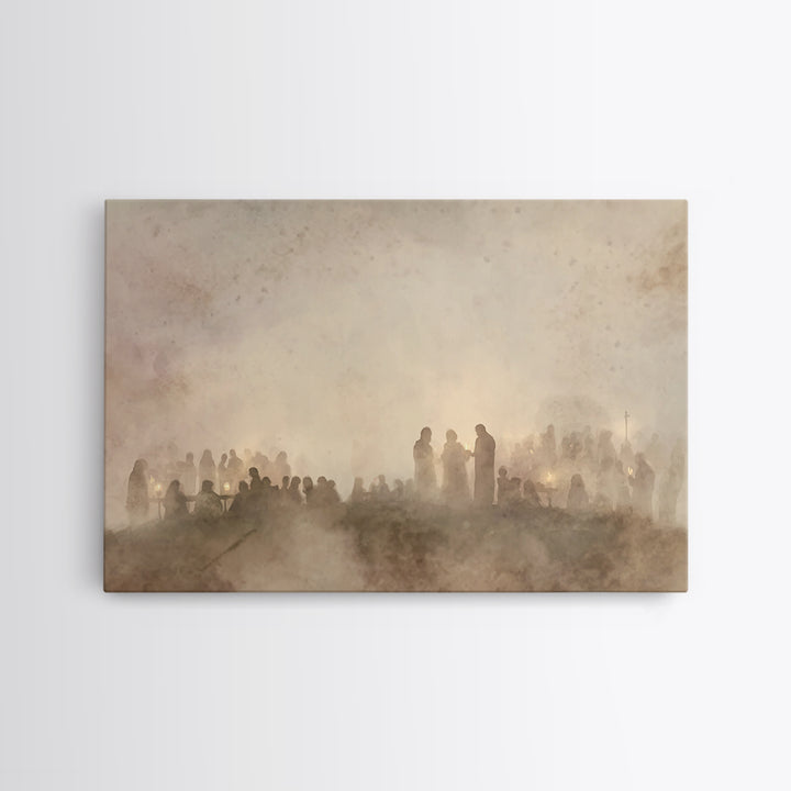 Soft Communion – Framed Canvas Print – Christian Wall Art – Christian Art Canvas – Christian Painting – Christian Christmas Art – Christmas