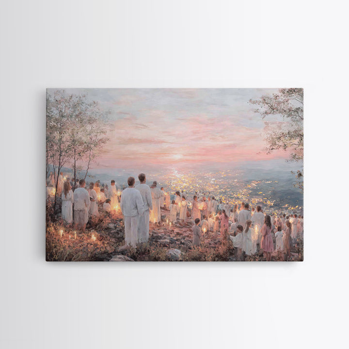 Lantern Vigil – Framed Canvas Print – Christian Christmas Art – Christian Painting – Christian Wall Art – Christian Art Canvas – Christmas