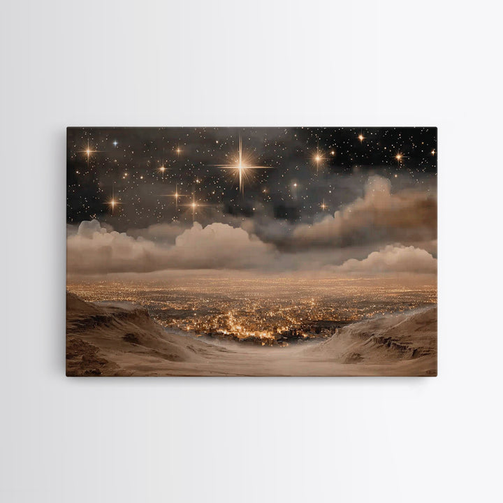 The Guiding Star – Framed Canvas Print – Christian Wall Art – Christian Art Canvas – Jesus Painting – Christian Christmas Art – Christian D