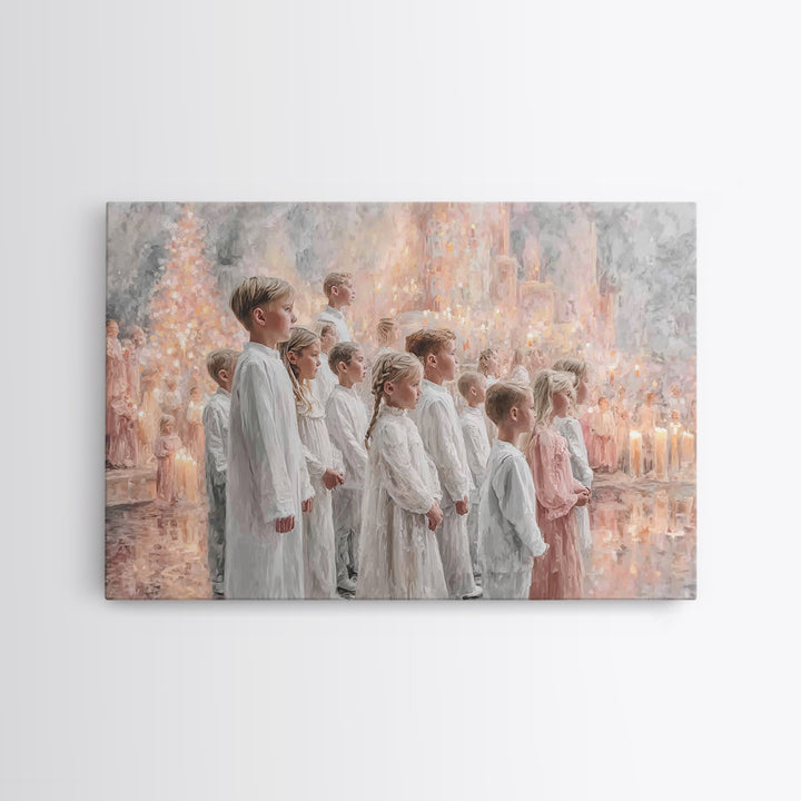 Radiant Carol Procession – Framed Canvas Print – Christmas Art – Christian Art Canvas – Christian Wall Art – Christian Christmas – Christia