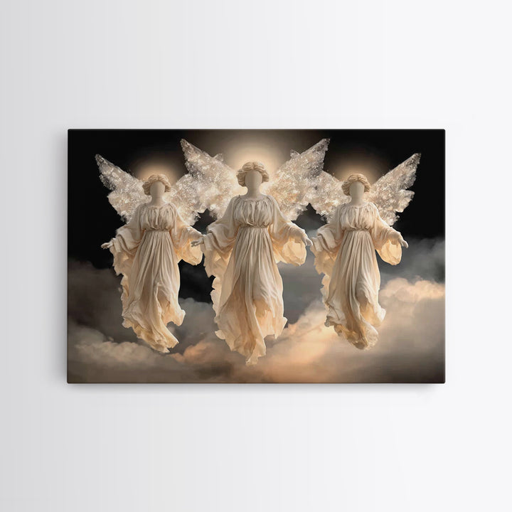 Glory Of The Angels – Framed Canvas Print – Christian Art Canvas – Christian Wall Art – Christian Decor – Christmas Art – Modern Christian