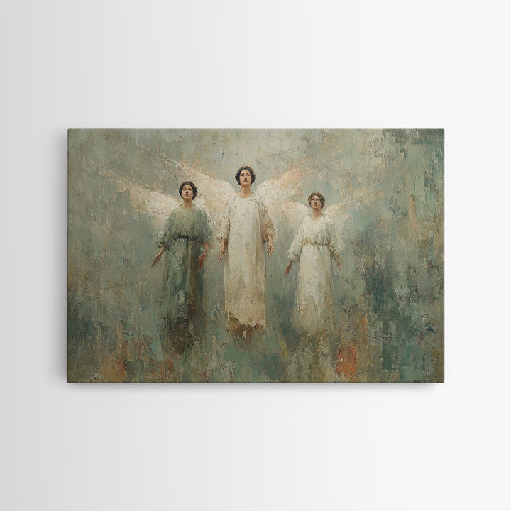 Angels Of Dawn – Framed Canvas Print – Christian Wall Art – Christian Art – Christian Art Canvas – Christian Decor – Christmas Art