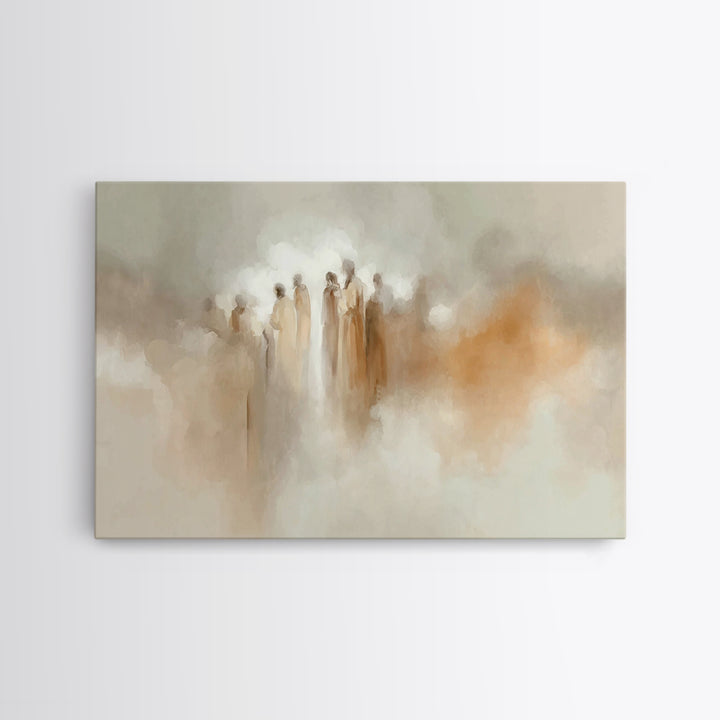 Angelic Gathering, Framed Canvas Print, Christian Art Print, Christian Wall Art, Christian Art Canvas, Moody Christian Art, Christmas Art W