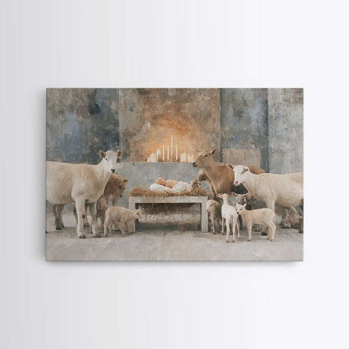 Shepherds Of Peace – Framed Canvas Print – Christian Wall Art – Christmas Art Prints – Christian Art Canvas – Christian Christmas Art