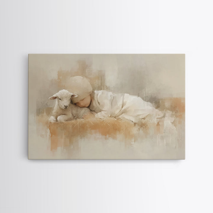 Sacred Rest – Framed Canvas Print – Christian Art Canvas – Christian Christmas Art – Christian Wall Art – Christmas Art Prints
