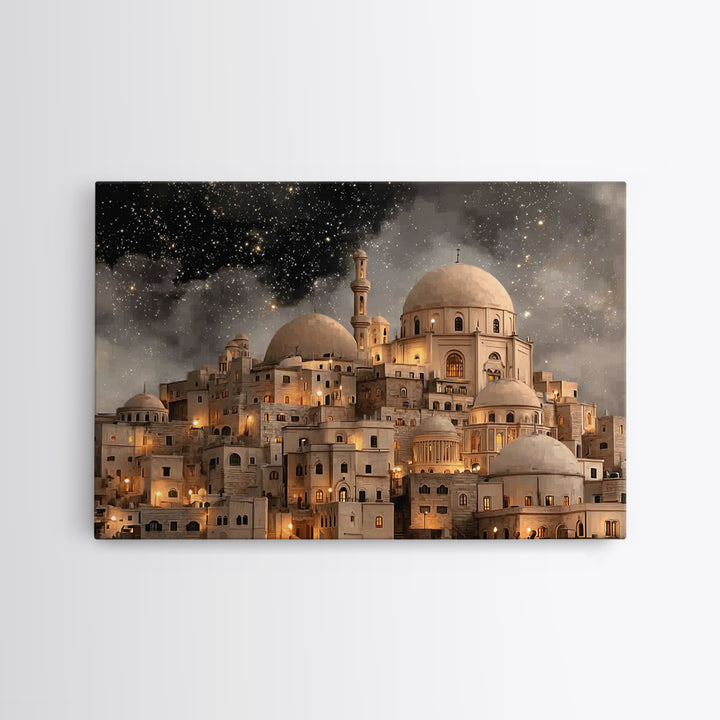 Tender Nativity Calm, Framed Canvas Print, Christian Christmas Art, Christian Wall Art, Jesus Painting, Christmas Art