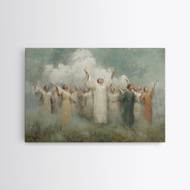 Choir Of Light, Framed Canvas Print, Christian Wall Art, Christian Art Work, Christmas Art Framed, Christian Christmas Decorations, Jesus A