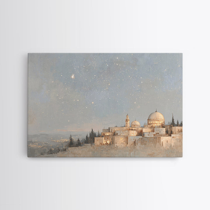 Star Over Bethlehem – Framed Canvas Print – Christian Wall Art – Christmas Art – Christian Art Canvas – Christian Christmas Art