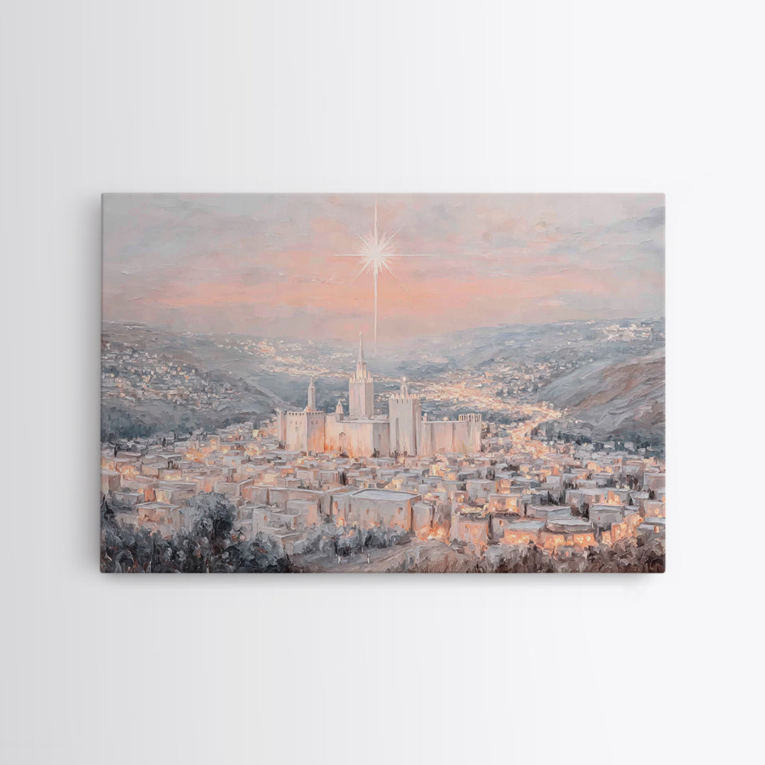 Dawn Of The Promise | Framed Canvas Print | Christmas Wall Art | Christian Art Canvas | Christian Christmas Art | Christian Art