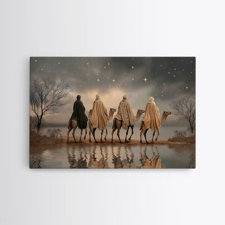 Watching The Heavens – Framed Canvas Print – Christian Art Canvas – Christian Christmas Art – Christmas Wall Art – Christian Art