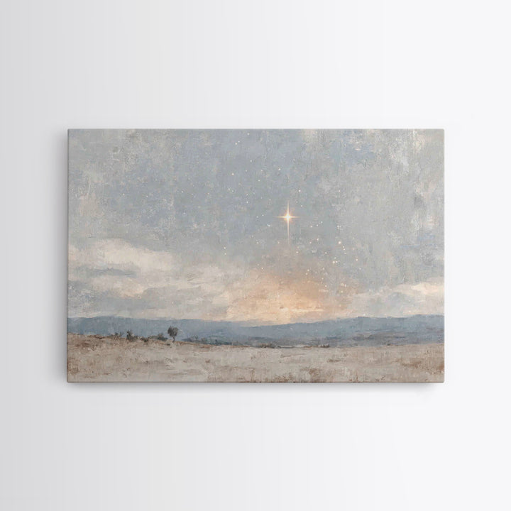 Star Of Salvation, Framed Canvas Print, Christian Art Canvas, Christian Christmas Art, Christian Wall Art, Christmas Art