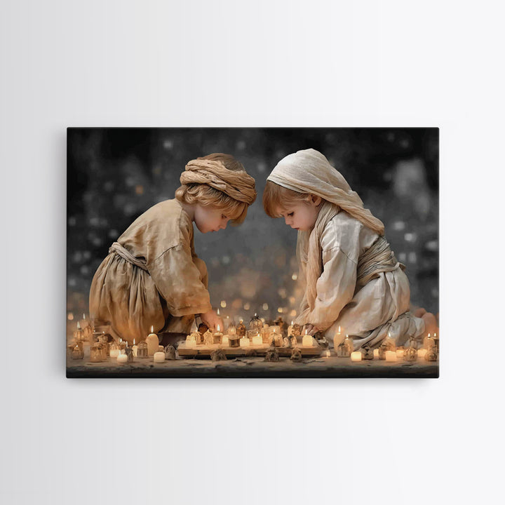 Quiet Redeemer – Framed Canvas Print – Christian Art Canvas – Christmas Art – Christian Wall Art – Jesus Painting – Christian Decor