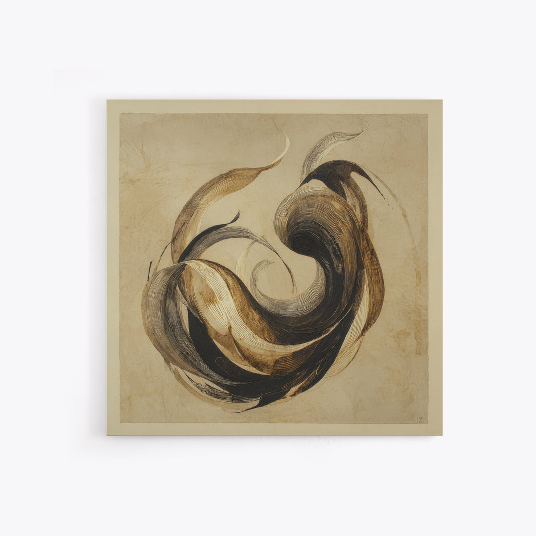 Calligraphic Bird Shape Formed from Flowing Lines Canvas Print, Calligraphy Art, Gallery Decor, Living Room Decor, Script, CAL-1x1-32
