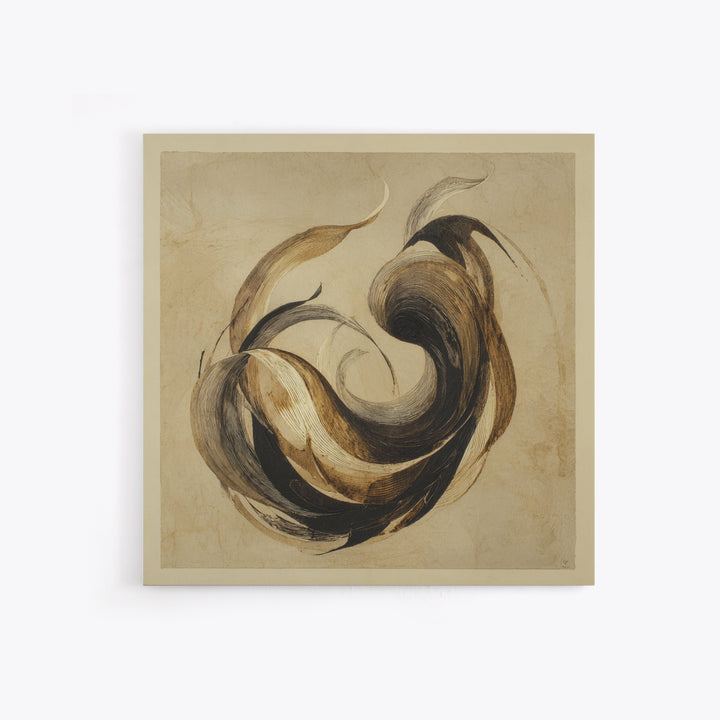 Calligraphic Bird Shape Formed from Flowing Lines Canvas Print, Calligraphy Art, Gallery Decor, Living Room Decor, Script, CAL-1x1-32