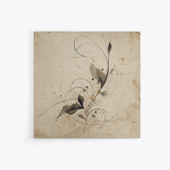 Floral Vine Created from Graceful Script Like Canvas Print, Calligraphy Art, Living Room Wall Art, Living Room Decor, Script, CAL-1x1-35