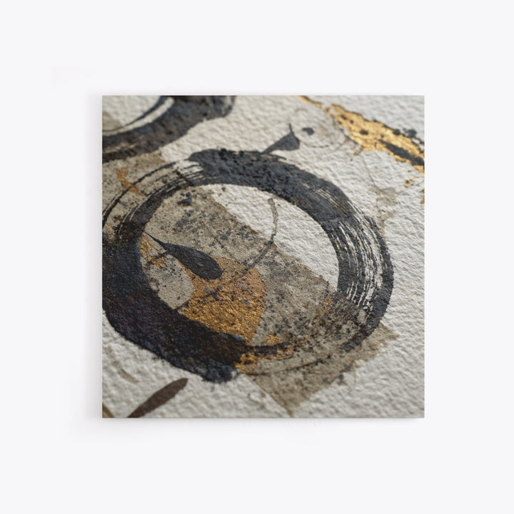 Japanese Brush Mark Circle Framed Canvas Print, Calligraphy Art, Bedroom Wall Decor, Living Room Decor, Fine Art, Script, CAL-1x1-52