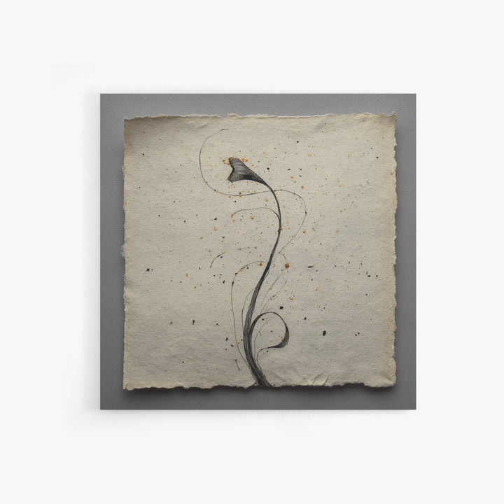 Single Elegant Flourish Shaped Like a Flower Framed Canvas Print, Calligraphy Art, Fine Art Print, Living Room Decor, Script, CAL-1x1-53