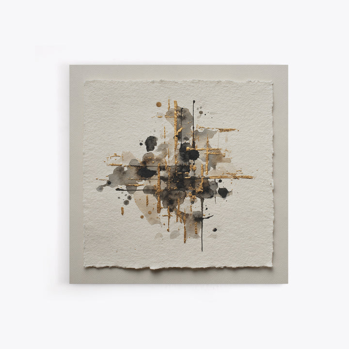 Ink Splatter and Long Brushstroke Composition Canvas Print, Calligraphy Art, Living Room Wall Art, Living Room Decor, Script, CAL-1x1-64