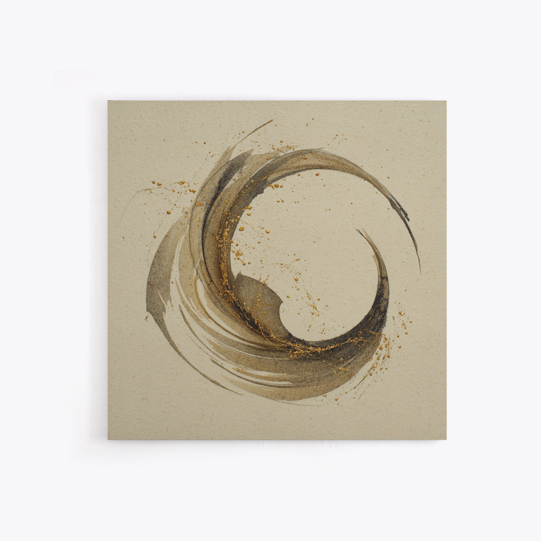 Crescent Moon Made from Elegant Ink Swashes Canvas Print, Calligraphy Art, Neutral Decor, Living Room Decor, Fine Art, Script, CAL-1x1-69